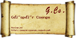 Gáspár Csenge névjegykártya
